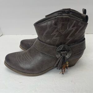 Big Buddha Womens 8.5 Brown BB West Tassel Fringe Ankle Western Cowboy Boot